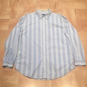 High Sierra Men's Blue & White Thick Striped Long Sleeve Button Down Shirt